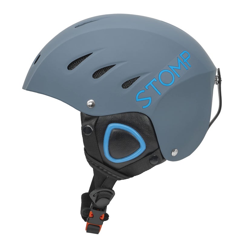 STOMP Ski & Snowboarding Snow Sports Helmet with Build-in Pocket in Ear Pads for Wireless Drop-in Headphone (Matte Blue, X-Large) - Image 1